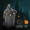 71" Halloween Animatronic Skeleton – LED Light Eyes, Sound & Touch Activated Scary Haunted House Decor with Adjustable Arms for Yard, Lawn & Indoor/Outdoor Halloween Parties (white)